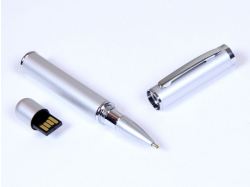 USB-флешка на 64 ГБ в виде ручки с мини чипом, серебро