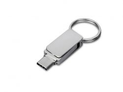 USB 3.0- флешка «Mercury» на 64 Гб с поворотным механизмом и дополнительным разъемом Type-C