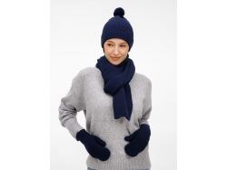 Шапка Catch Match с помпоном, темно-синяя