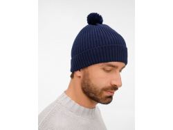 Шапка Catch Match с помпоном, темно-синяя