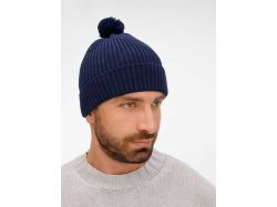 Шапка Catch Match с помпоном, темно-синяя
