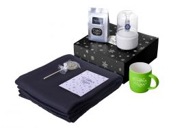 Подарочный набор с пледом, увлажнителем и кружкой, зеленое яблоко