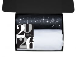 Подарочный набор c пледом, френчпрессом, чаем и медом, белый