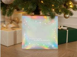 Подарочная коробка с голографическим шубером «Aurora», L, вн. размер 260х260х100 мм.