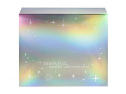 Подарочная коробка с голографическим шубером «Aurora», L, вн. размер 260х260х100 мм.