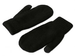 Подарочный набор с варежками, шарфом и термосом, черный