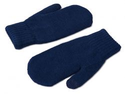 Подарочный набор с варежками, шарфом и термосом, темно-синий