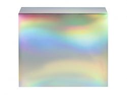 Подарочная коробка с голографическим шубером без печати "Aurora", L, 260х260х100 мм.