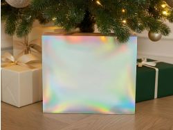 Подарочная коробка с голографическим шубером без печати "Aurora", XL, 300х235х105 мм.