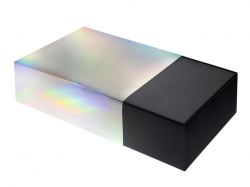Подарочная коробка с голографическим шубером без печати "Aurora", XL, 300х235х105 мм.