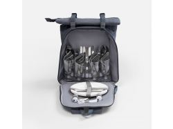 Набор для пикника Picnivo на 4 персоны, темно-серый меланж