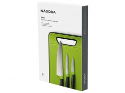 Набор из 3 ножей с пластиковой разделочной доской, NADOBA, серия OLIVIA