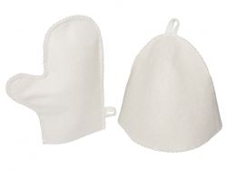 Банный набор из шапки и рукавицы 