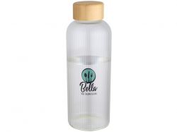 Бутылка Mirage из боросиликатного стекла объемом 650 мл с одинарными стенками и крышкой из бамбука - Прозрачный