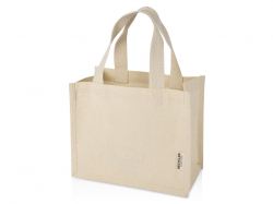 Мини эко-сумка Odessa с клинчиком, изготовленная из переработанного хлопка, сертифицированного согласно GRS, плотностью 220 г/м², объемом 9 л - Натуральный