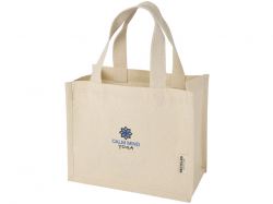 Мини эко-сумка Odessa с клинчиком, изготовленная из переработанного хлопка, сертифицированного согласно GRS, плотностью 220 г/м², объемом 9 л - Натуральный