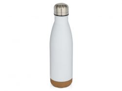 Бутылка для воды Cove из нержавеющей стали с двойными стенками и вакуумной изоляцией, объемом 500 мл, с пробковыми деталями - Белый