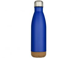Бутылка для воды Cove из нержавеющей стали с двойными стенками и вакуумной изоляцией, объемом 500 мл, с пробковыми деталями - Ярко-синий