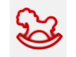 Подвеска «Лошадка-качалка», 3D-печать, красная