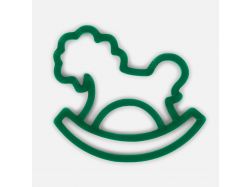 Подвеска «Лошадка-качалка», 3D-печать, зеленая