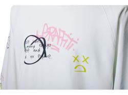 Свитшот оверсайз с рукавом реглан «Belgrade», унисекс, белый, ДТФ текстиль