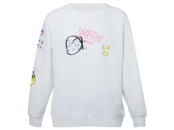 Свитшот оверсайз с рукавом реглан «Belgrade», унисекс, белый, ДТФ текстиль