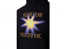 Худи «Warsaw», унисекс, черный, ДТФ текстиль и термотрансфер