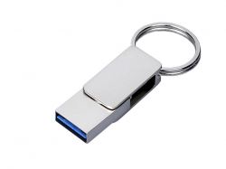 USB 3.0- флешка «Mercury» на 32 Гб с поворотным механизмом и дополнительным разъемом Type-C