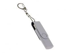 USB-флешка на 32 Гб 2 в 1 поворотный механизм, c дополнительным разъемом Type-C с одноцветным металлическим клипом, белый