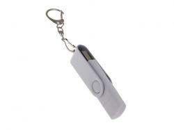 USB-флешка на 64 Гб 2 в 1 поворотный механизм, c дополнительным разъемом Type-C с одноцветным металлическим клипом, белый