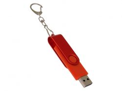 USB-флешка на 32 Гб 2 в 1 поворотный механизм, c дополнительным разъемом Type-C с одноцветным металлическим клипом, красный