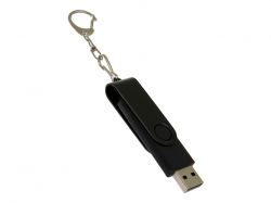 USB-флешка на 64 Гб 2 в 1 поворотный механизм, c дополнительным разъемом Type-C с одноцветным металлическим клипом, черный