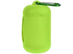 Охлаждающее полотенце Narvik в силиконовом чехле, зеленое яблоко