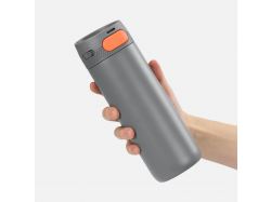 Термостакан X1 с цветной кнопкой, серый с оранжевым