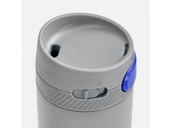 Термостакан X1 с цветной кнопкой, серый с синим