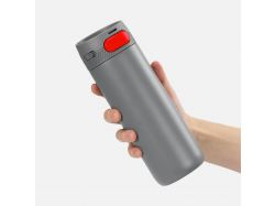 Термостакан X1 с цветной кнопкой, серый с красным