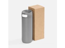 Термостакан X1 с цветной кнопкой, серый с белым