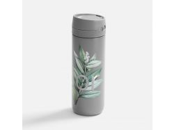 Термостакан X1 с цветной кнопкой, серый с белым