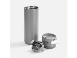 Термостакан X1 с цветной кнопкой, серый с белым