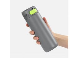 Термостакан X1 с цветной кнопкой, серый с желтым