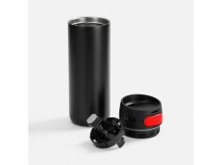 Термостакан X1 с цветной кнопкой, черный с красным