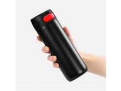 Термостакан X1 с цветной кнопкой, черный с красным