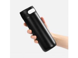 Термостакан X1 с цветной кнопкой, черный с белым