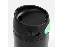 Термостакан X1 с цветной кнопкой, черный с зеленым