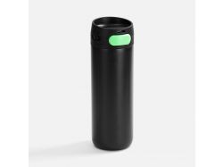 Термостакан X1 с цветной кнопкой, черный с зеленым