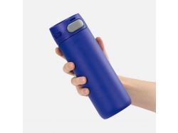 Термостакан X1 с цветной кнопкой, синий с серым
