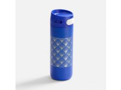 Термостакан X1 с цветной кнопкой, синий с серым