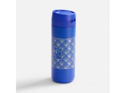 Термостакан X1 с цветной кнопкой, синий с серым