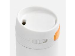 Термостакан X1 с цветной кнопкой, белый с оранжевым