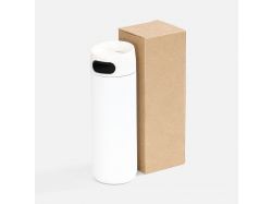 Термостакан X1 с цветной кнопкой, белый с черным